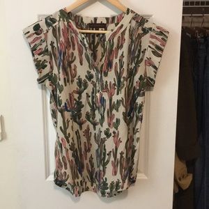 Cactus pattern quirky blouse